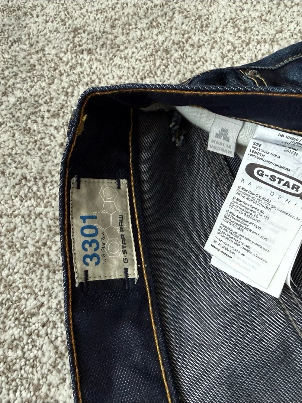 G-Star Dark Indigo Straight Jeans